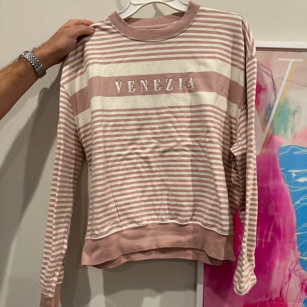 Venezia Pink Striped Women's Pillover